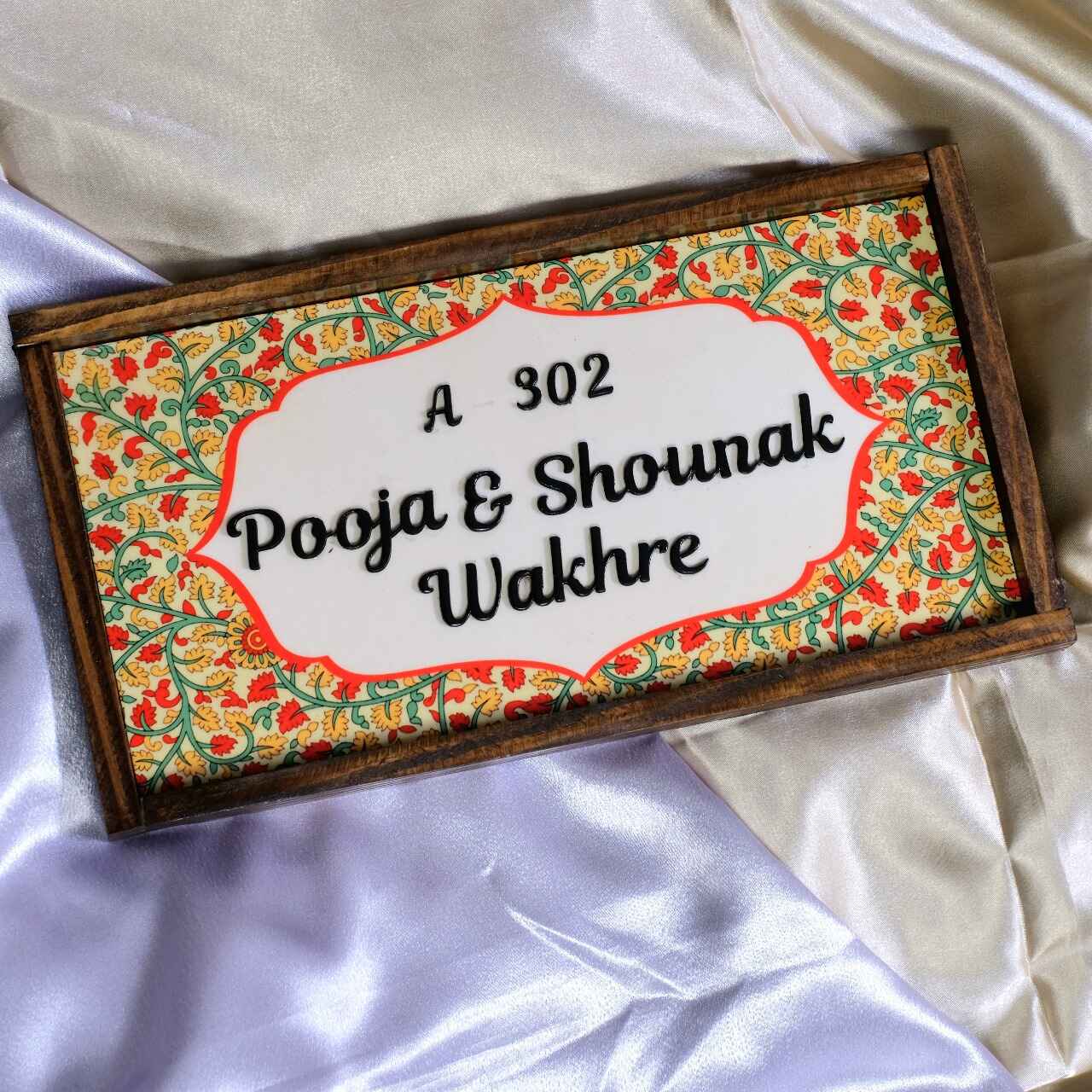 Gulzar Nameplate - Floral Bliss for a Welcoming Vibe