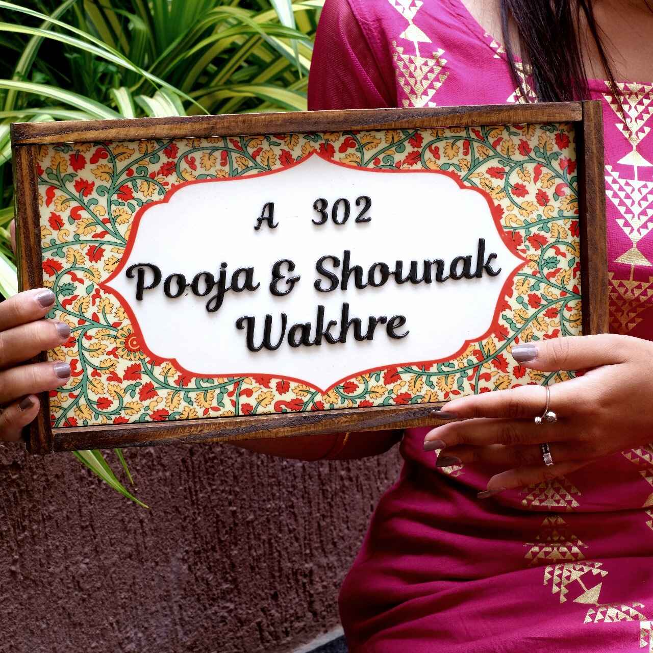 Gulzar Nameplate - Floral Bliss for a Welcoming Vibe