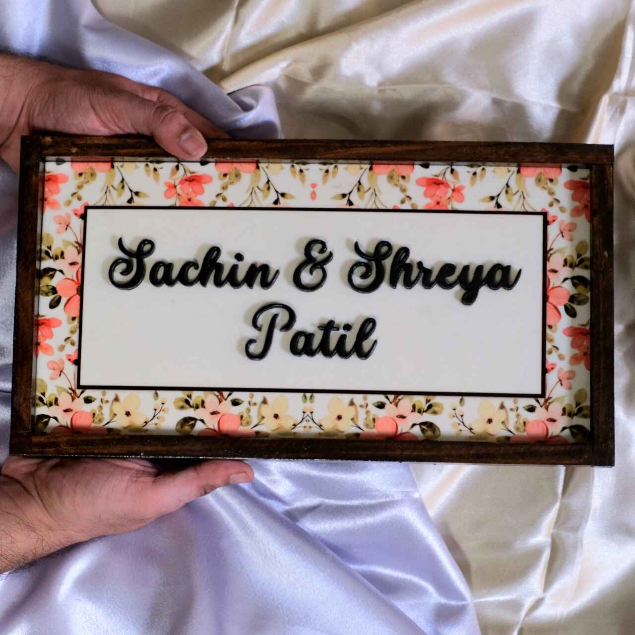 Ishita Nameplate - Elegant Blooms for Subtle Sophistication