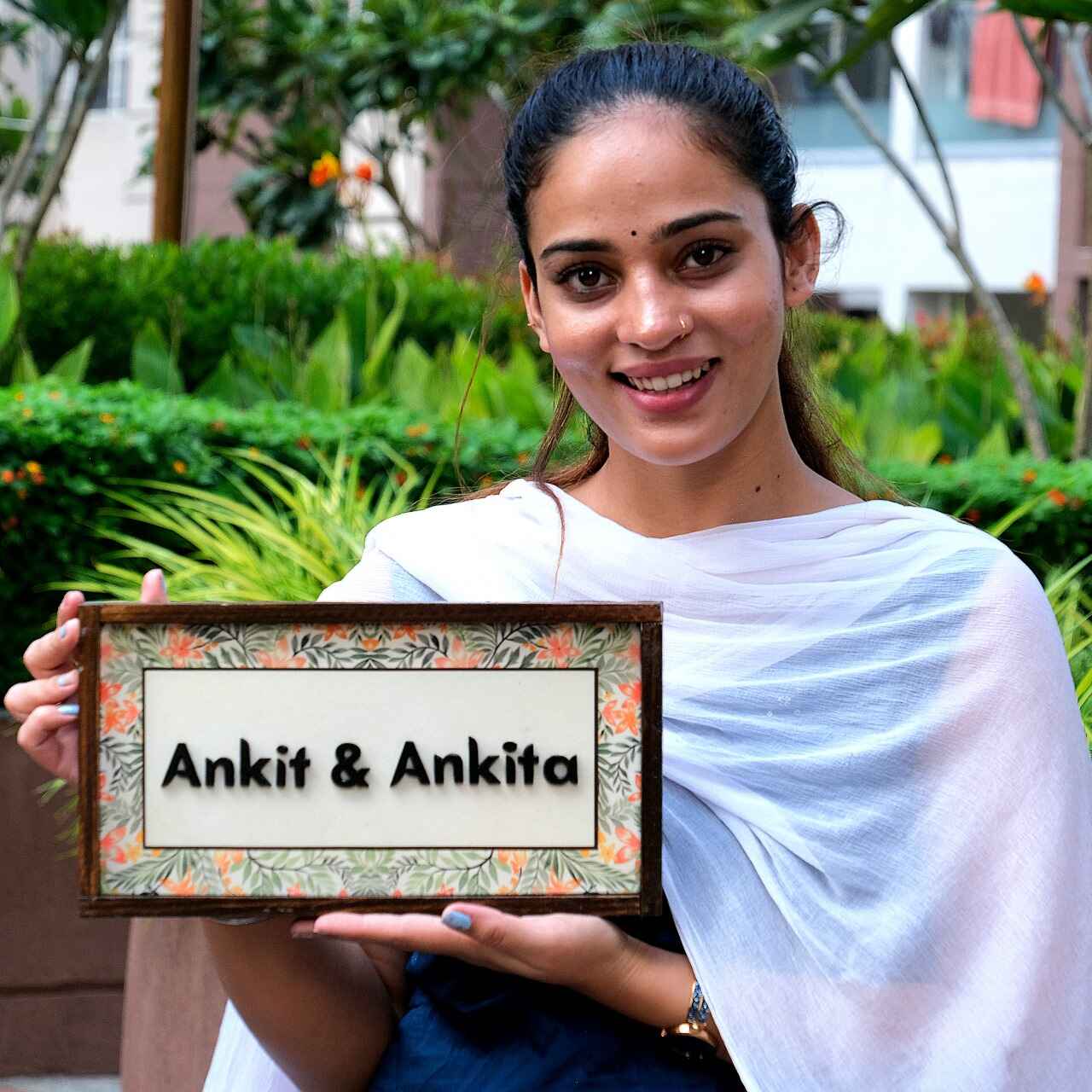 Manan Nameplate - Serene Whites for Peaceful Vibes