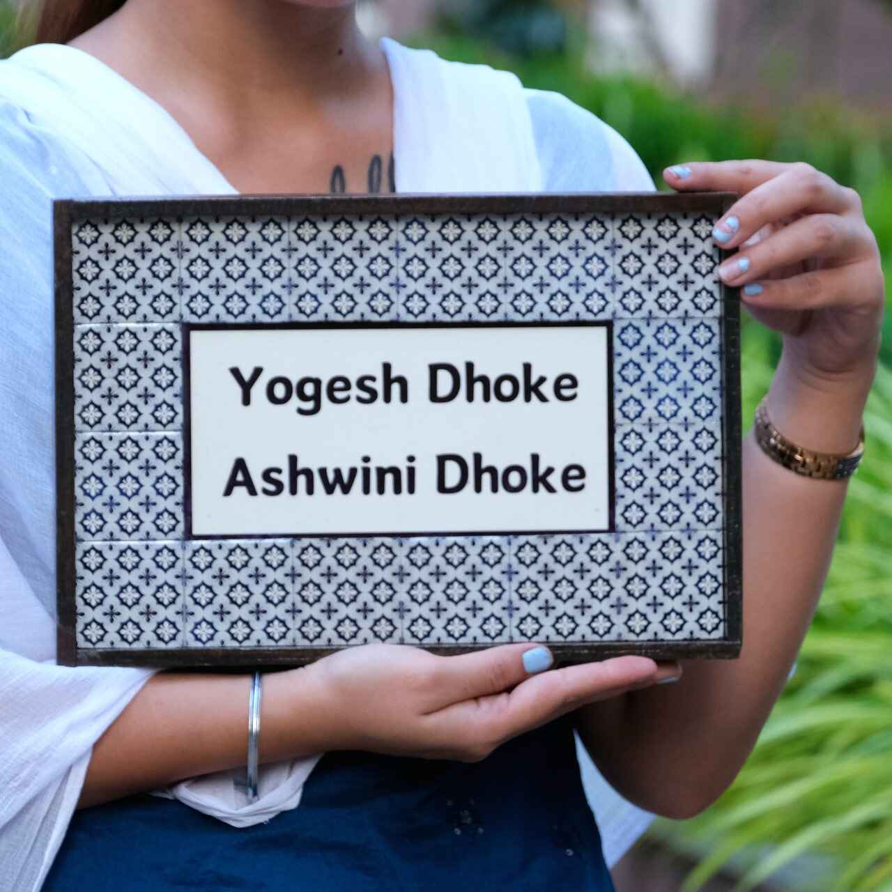 Classic Ethnic Nameplate - Ethnic patterns, perfect for warmth and invitation