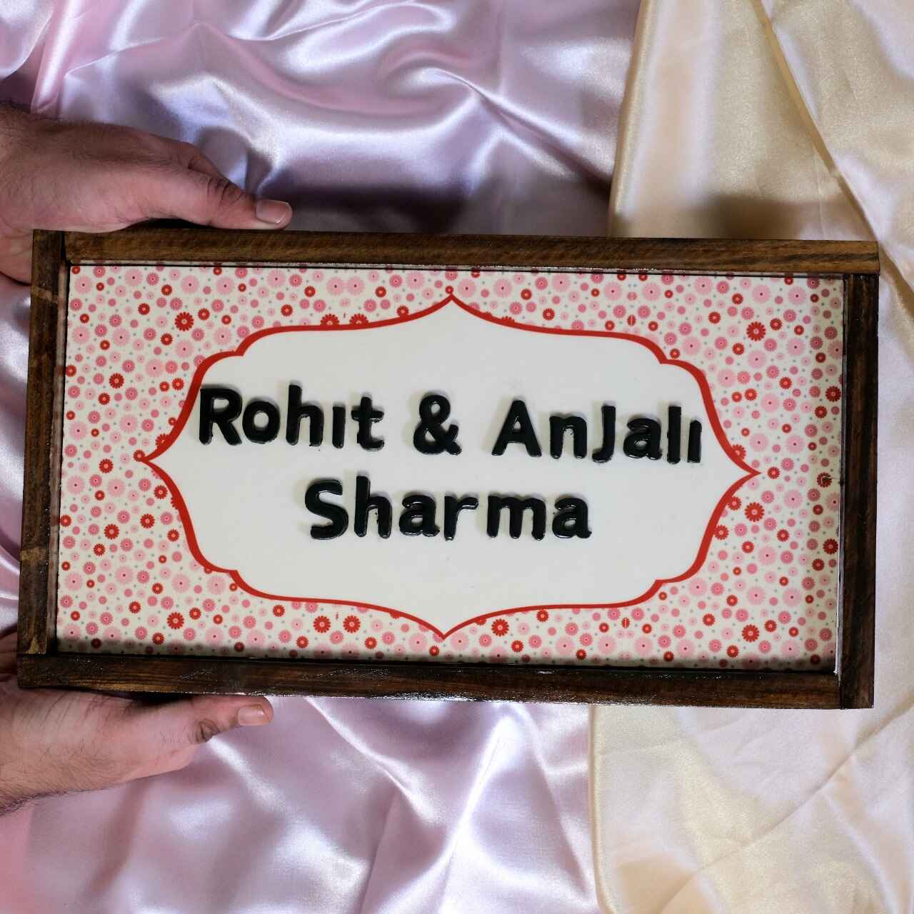 Gulshan Nameplate - Floral elegance that blooms with grace