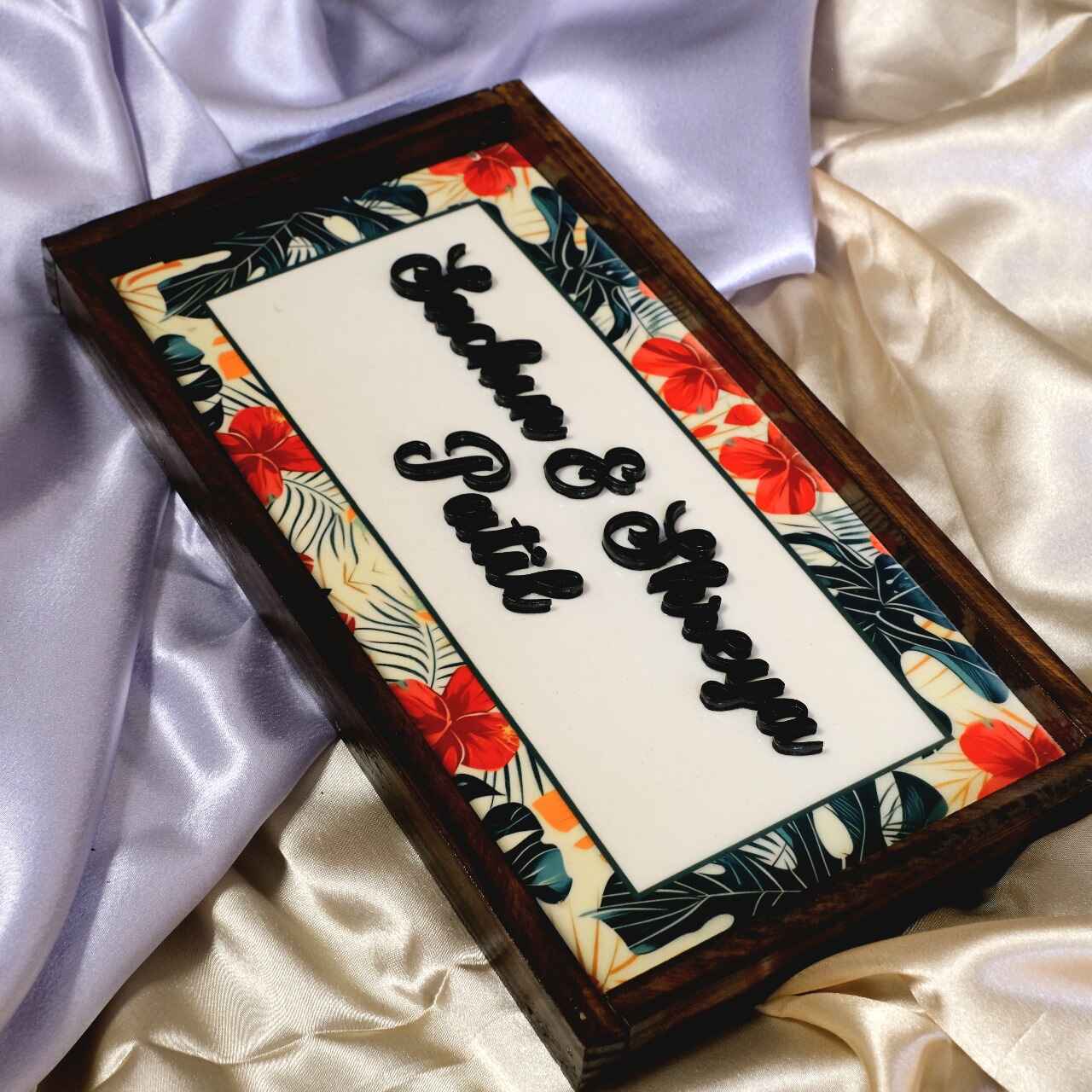 Floral Bliss Nameplate - Soft florals bring serene and inviting feel