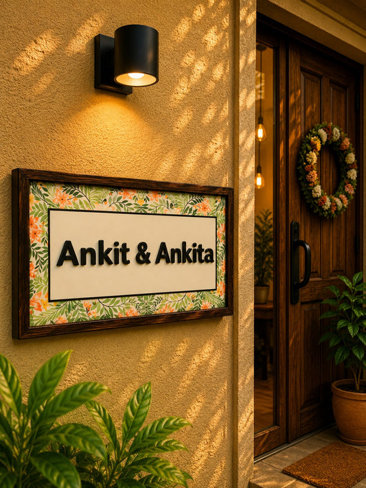 Manan Nameplate - Serene Whites for Peaceful Vibes