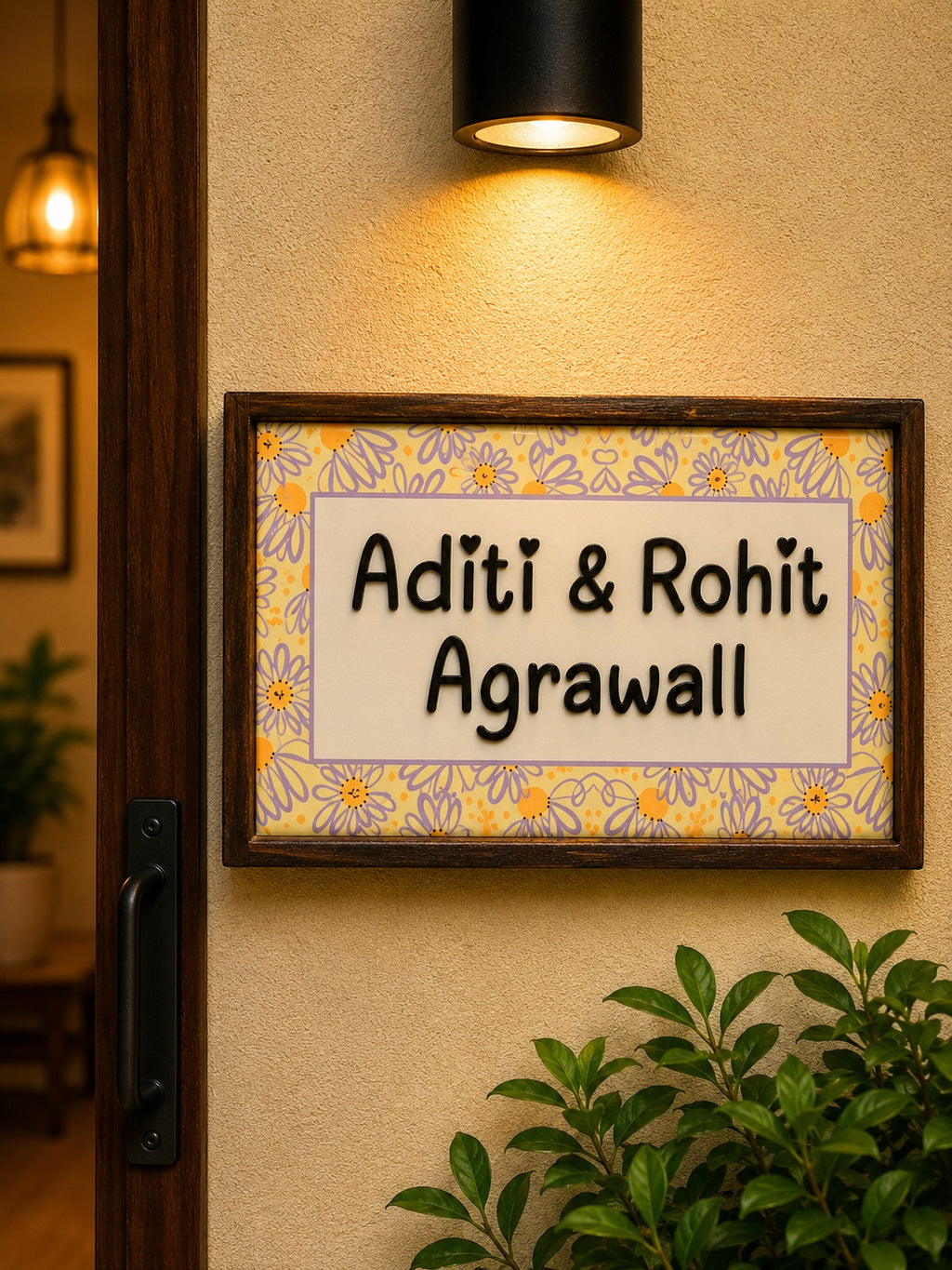Prisha Nameplate - Floral Delight for Joyful Ambiance