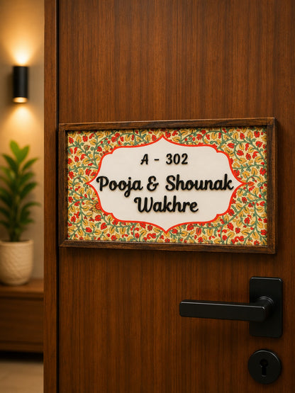 Gulzar Nameplate - Floral Bliss for a Welcoming Vibe