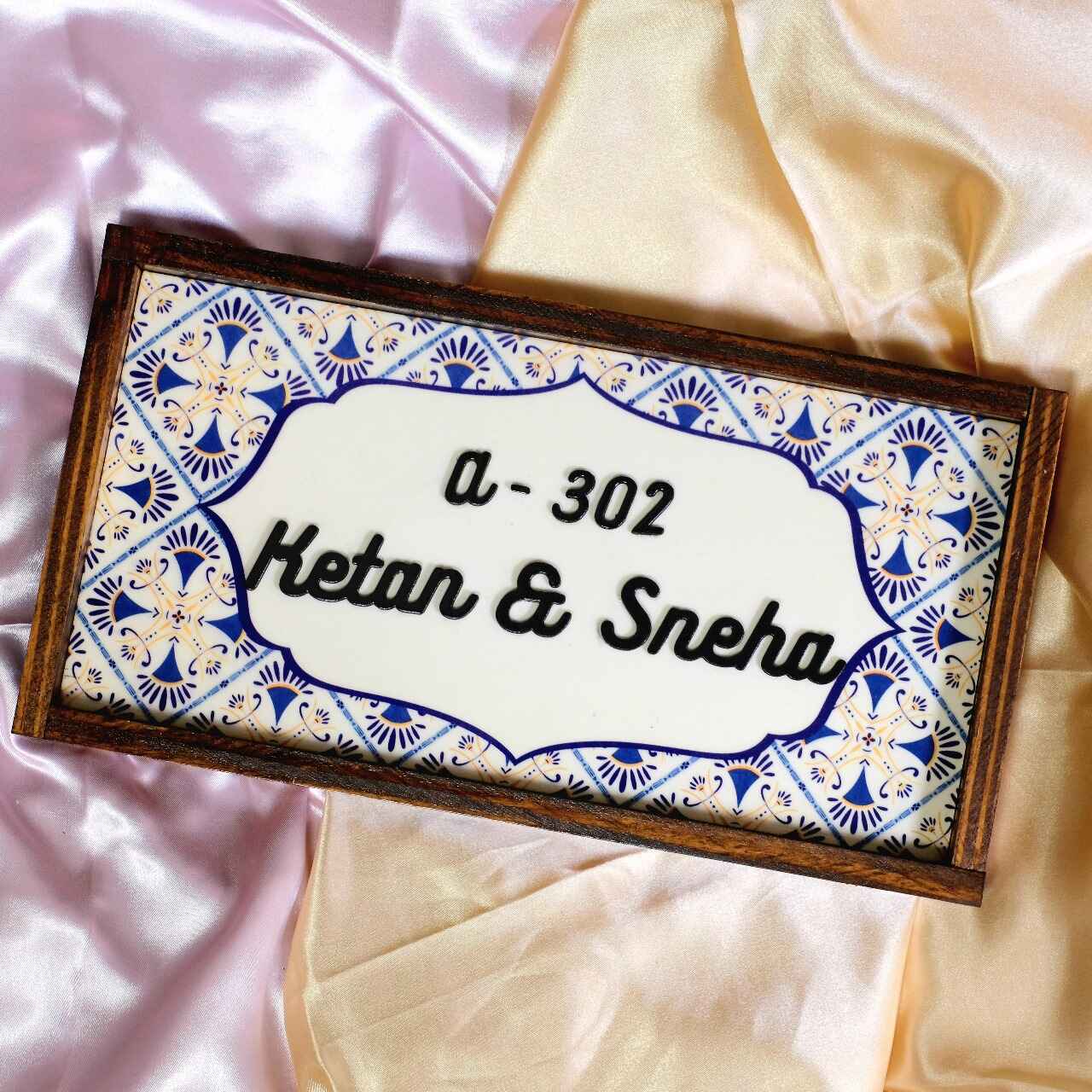 Neelam Nameplate - Blue Hues for Tranquil Spaces