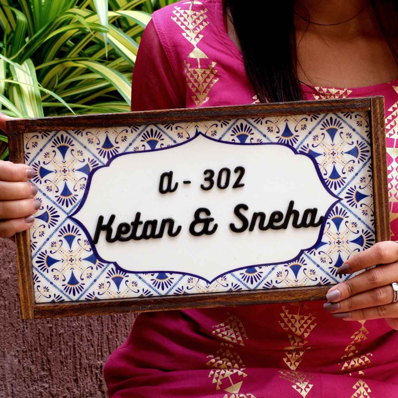 Neelam Nameplate - Blue Hues for Tranquil Spaces