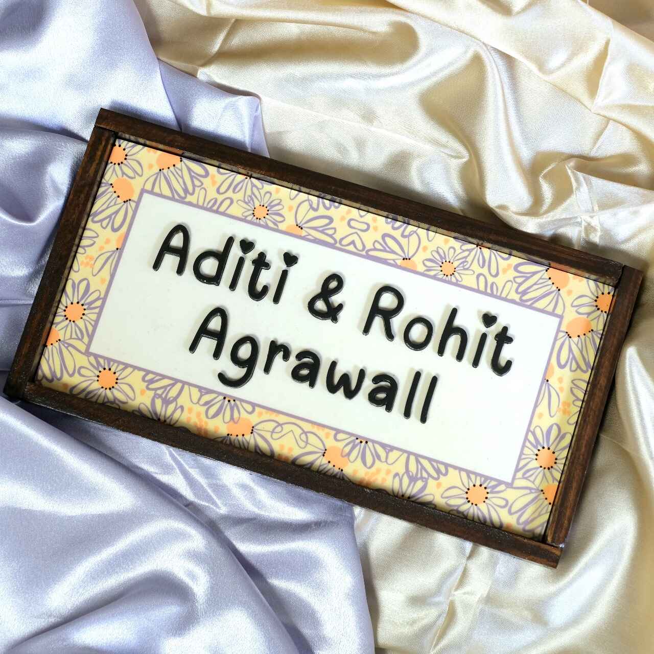 Prisha Nameplate - Floral Delight for Joyful Ambiance