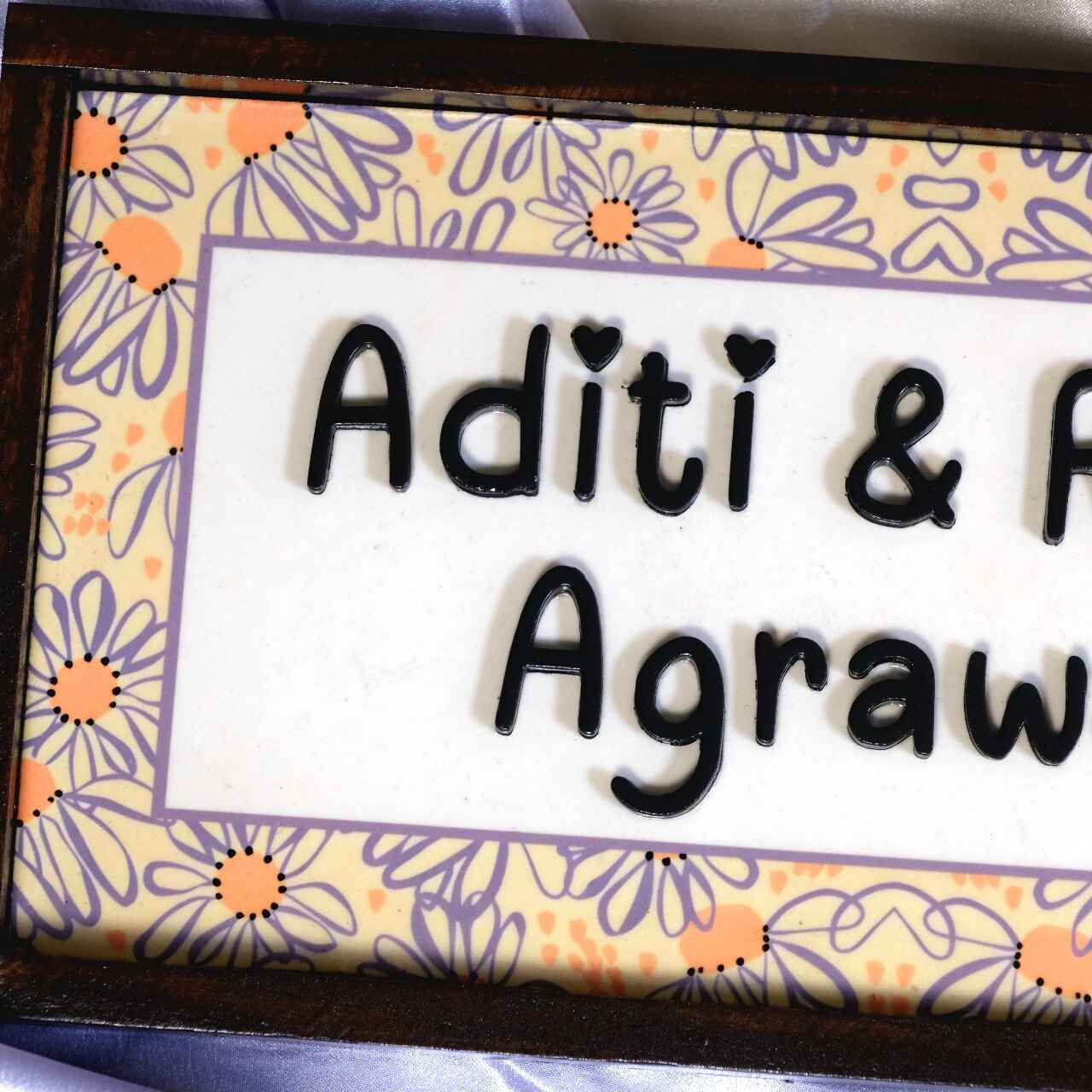 Prisha Nameplate - Floral Delight for Joyful Ambiance