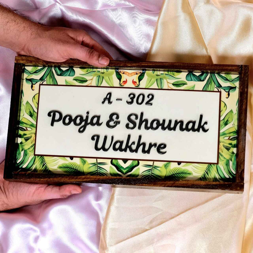 Vanya Nameplate - Lush Greens for Natural Serenity
