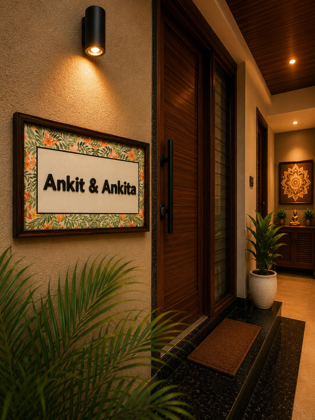 Manan Nameplate - Serene Whites for Peaceful Vibes