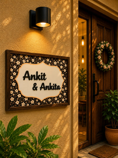 Aabhar Nameplate - Earthy Tones for Rustic Charm