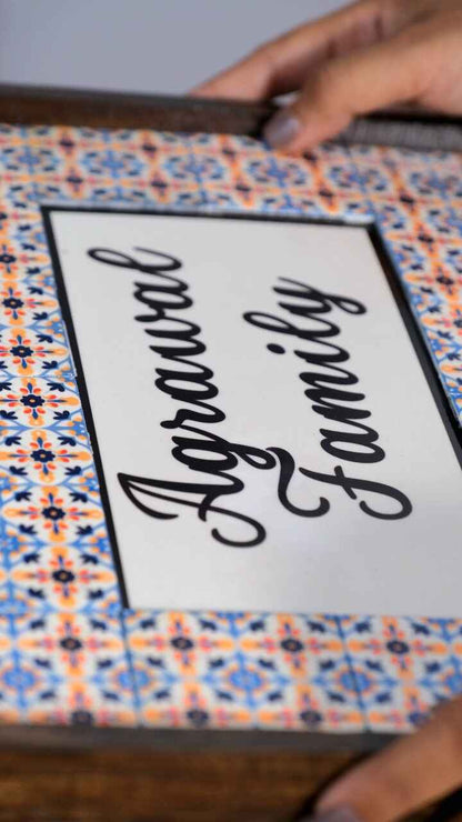 Mediterranean Charm Nameplate - Invites peace with Mediterranean blue hues