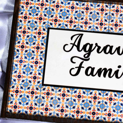 Mediterranean Charm Nameplate - Invites peace with Mediterranean blue hues