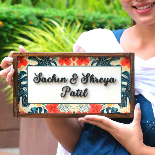 Floral Bliss Nameplate - Soft florals bring serene and inviting feel