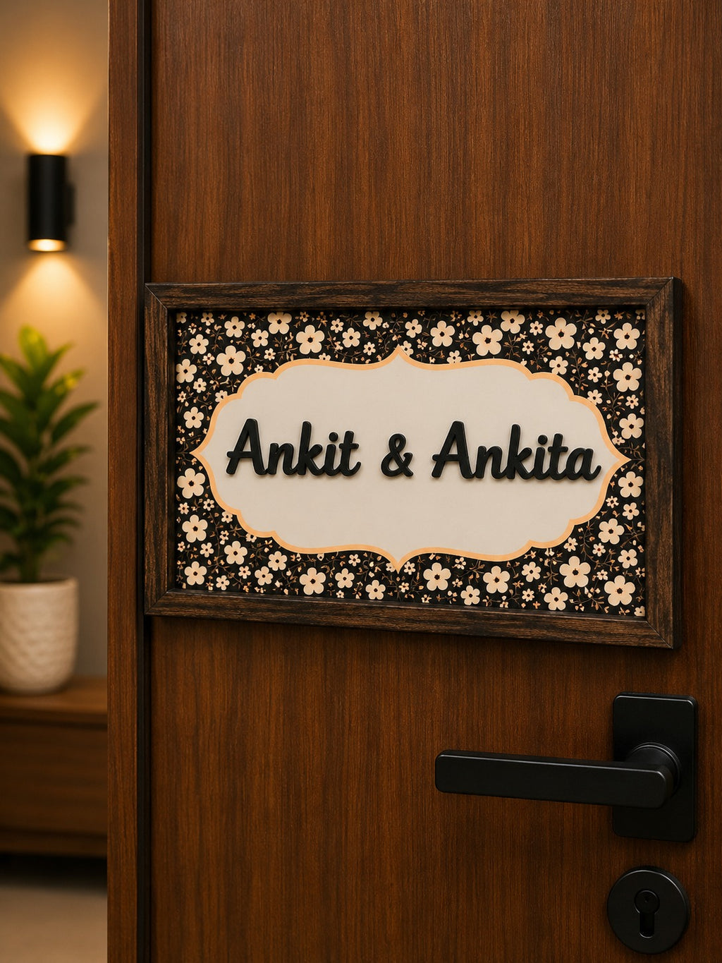 Aabhar Nameplate - Earthy Tones for Rustic Charm