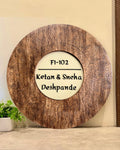 Sungrain Circle — Premium Handfinished Rubberwood Door Nameplate
