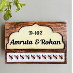 Premium Wooden Customized Door Nameplate – Elegant Handcrafted Design