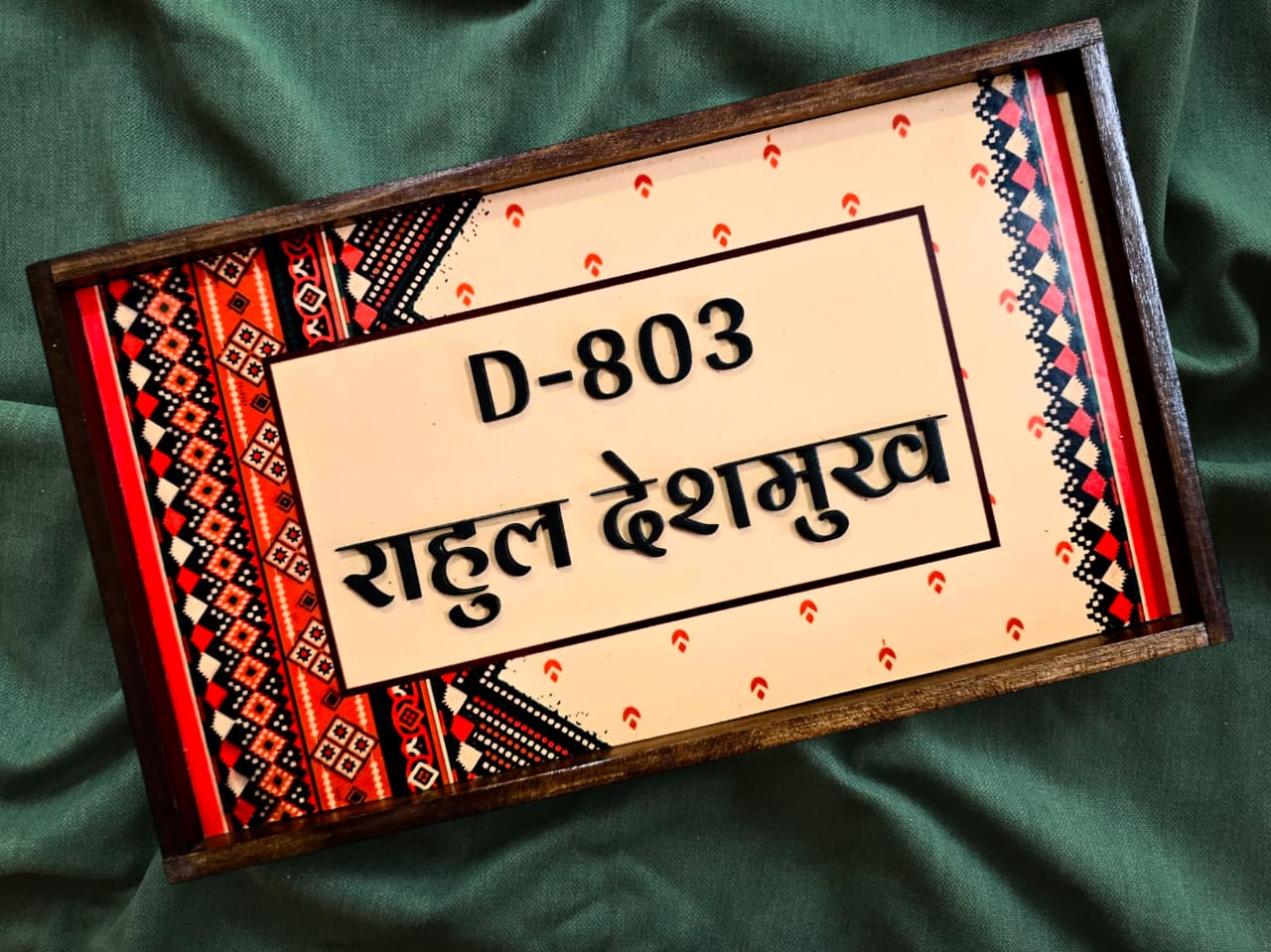 Traditional Warli-Inspired Custom Door Nameplate