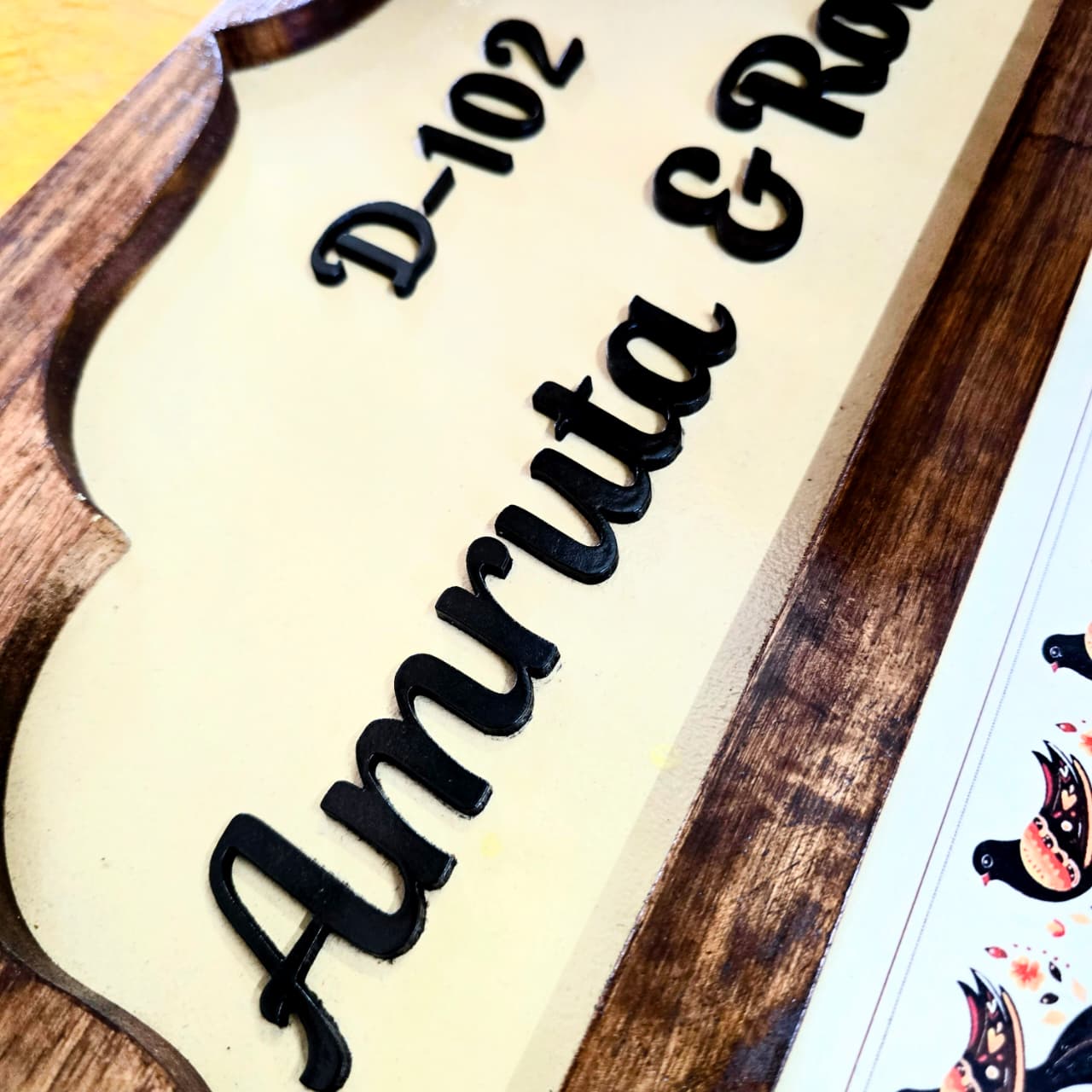 Premium Wooden Customized Door Nameplate – Elegant Handcrafted Design