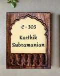 Regal Heritage Wooden Nameplate – Personalized for Elegant Home Entrances