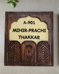 Handcrafted Wooden Nameplate – Personalized for Home Entrance | Elegant Design