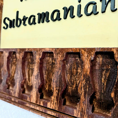 Regal Heritage Wooden Nameplate – Personalized for Elegant Home Entrances