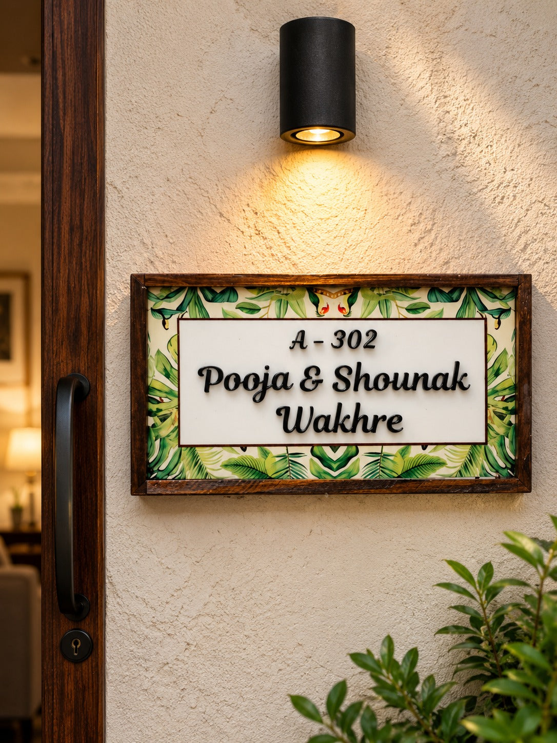 Vanya Nameplate - Lush Greens for Natural Serenity