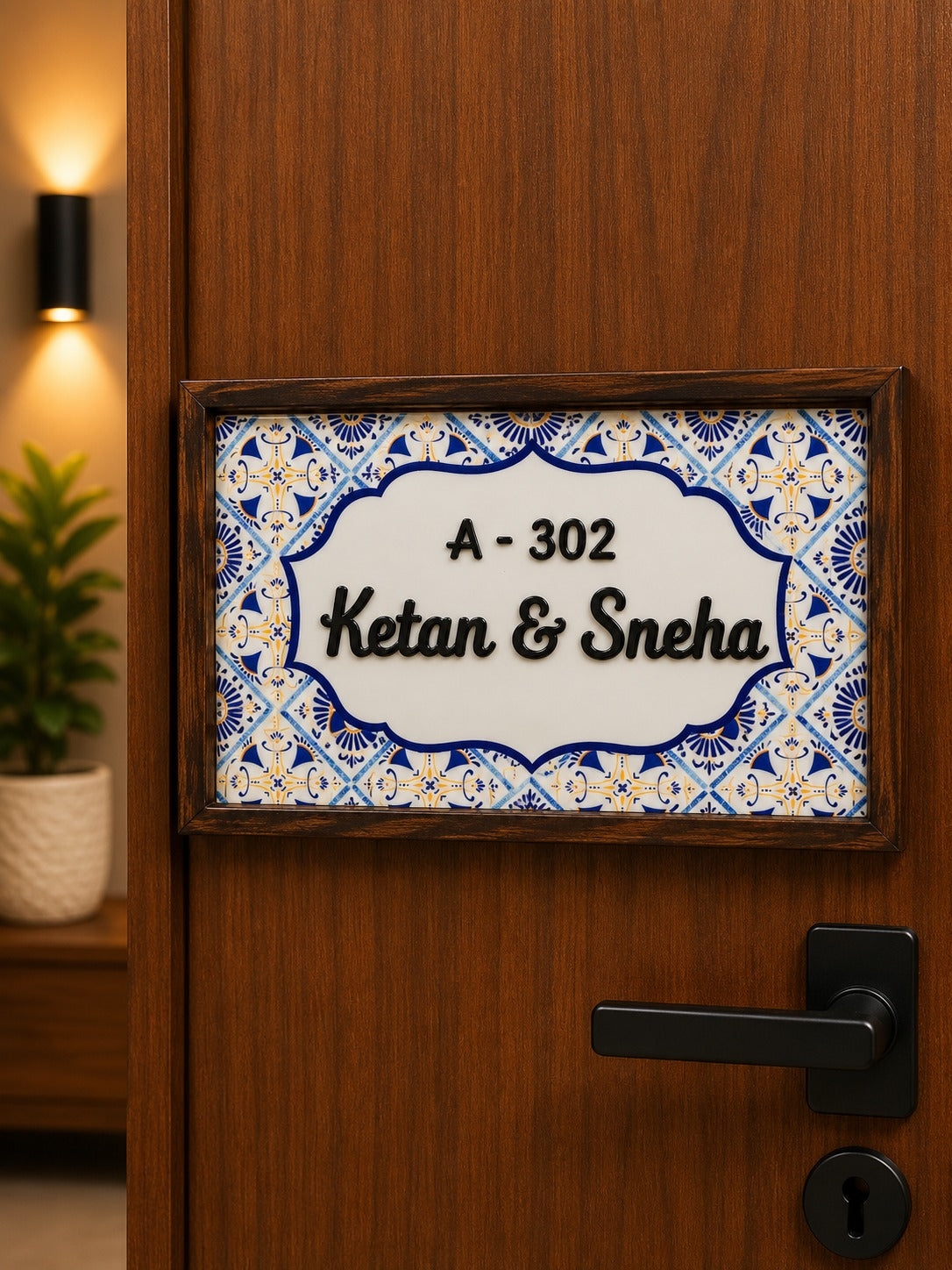 Neelam Nameplate - Blue Hues for Tranquil Spaces