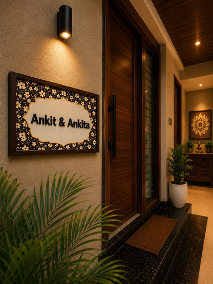Aabhar Nameplate - Earthy Tones for Rustic Charm