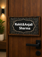 Midnight Bloom Nameplate – Elegance with Floral Grace