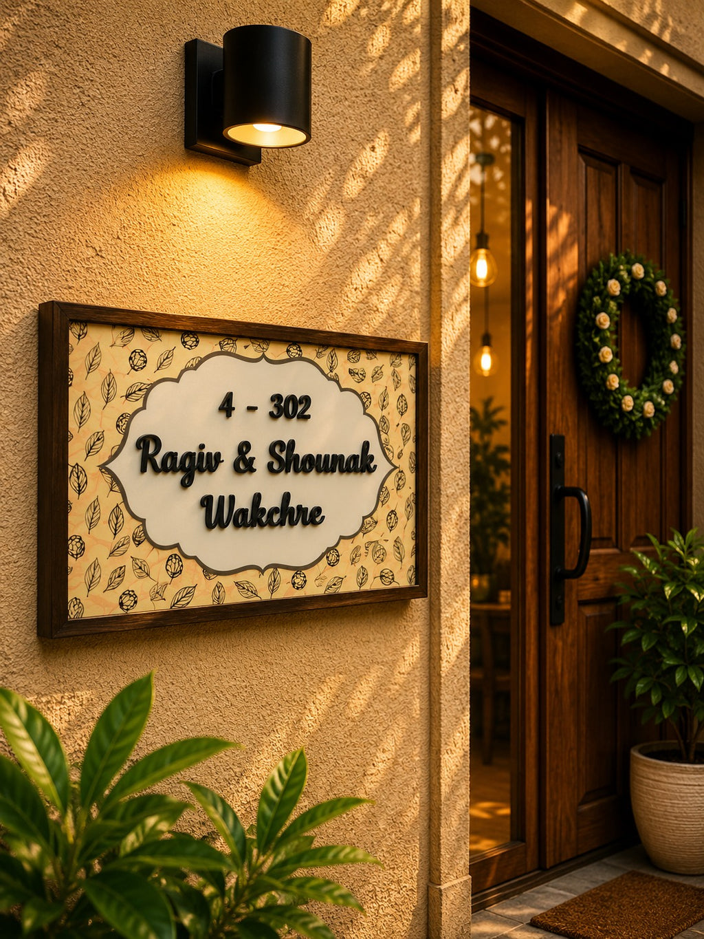 Blossom Nameplate – Nature's Charm for Warm Welcomes