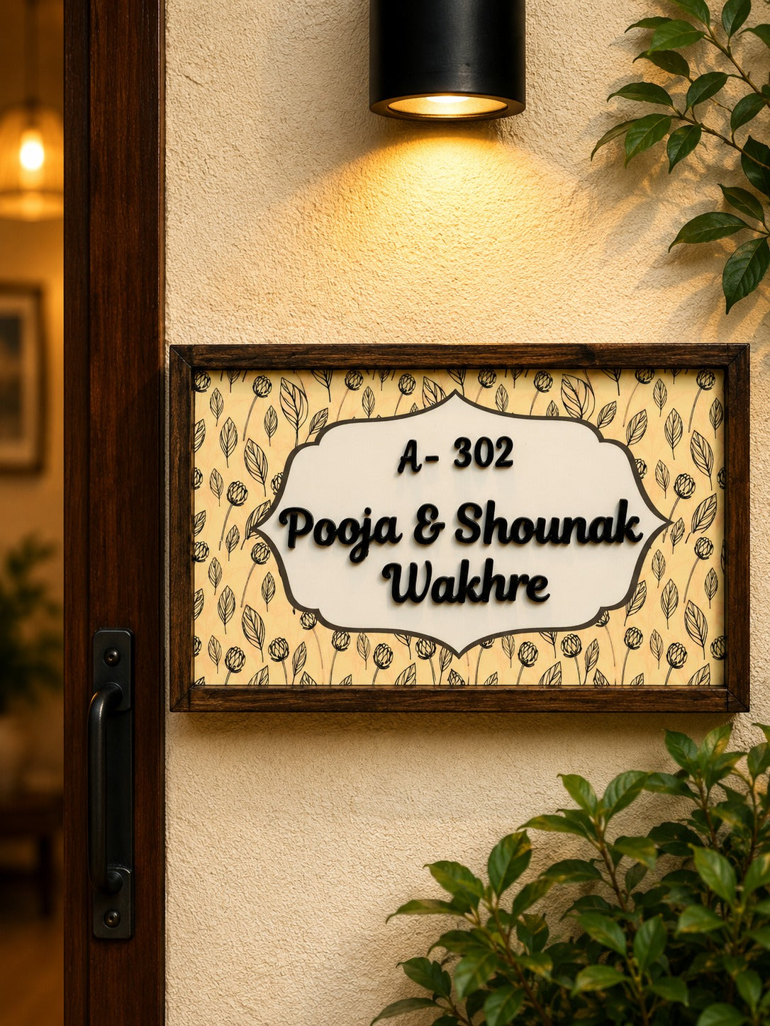 Blossom Nameplate – Nature's Charm for Warm Welcomes