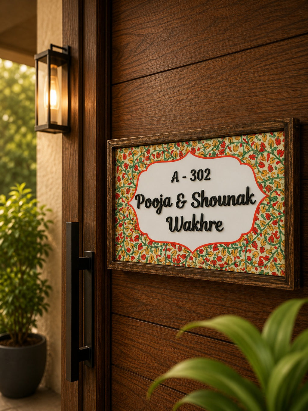 Gulzar Nameplate - Floral Bliss for a Welcoming Vibe
