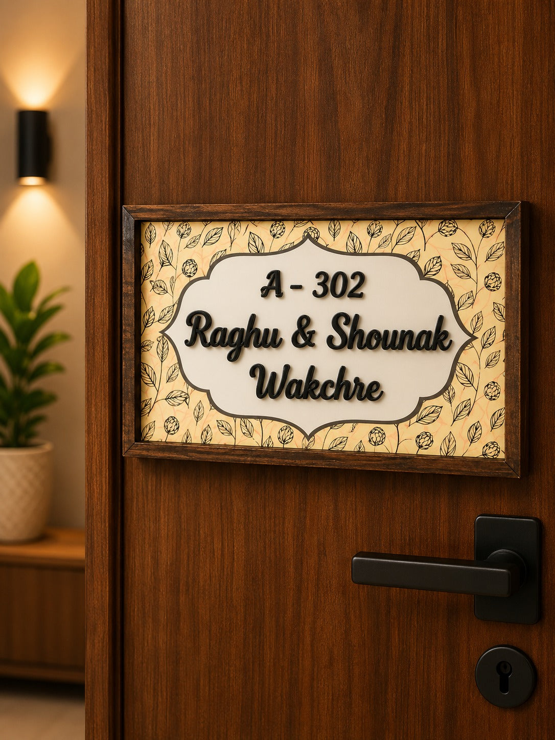 Blossom Nameplate – Nature's Charm for Warm Welcomes