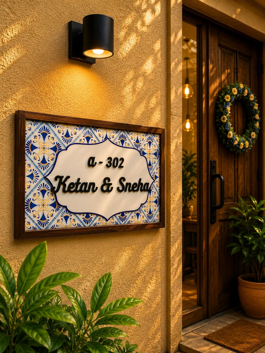 Neelam Nameplate - Blue Hues for Tranquil Spaces