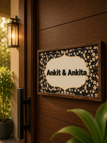 Aabhar Nameplate - Earthy Tones for Rustic Charm