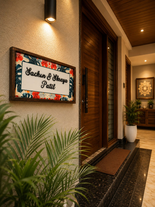 Floral Bliss Nameplate - Soft florals bring serene and inviting feel