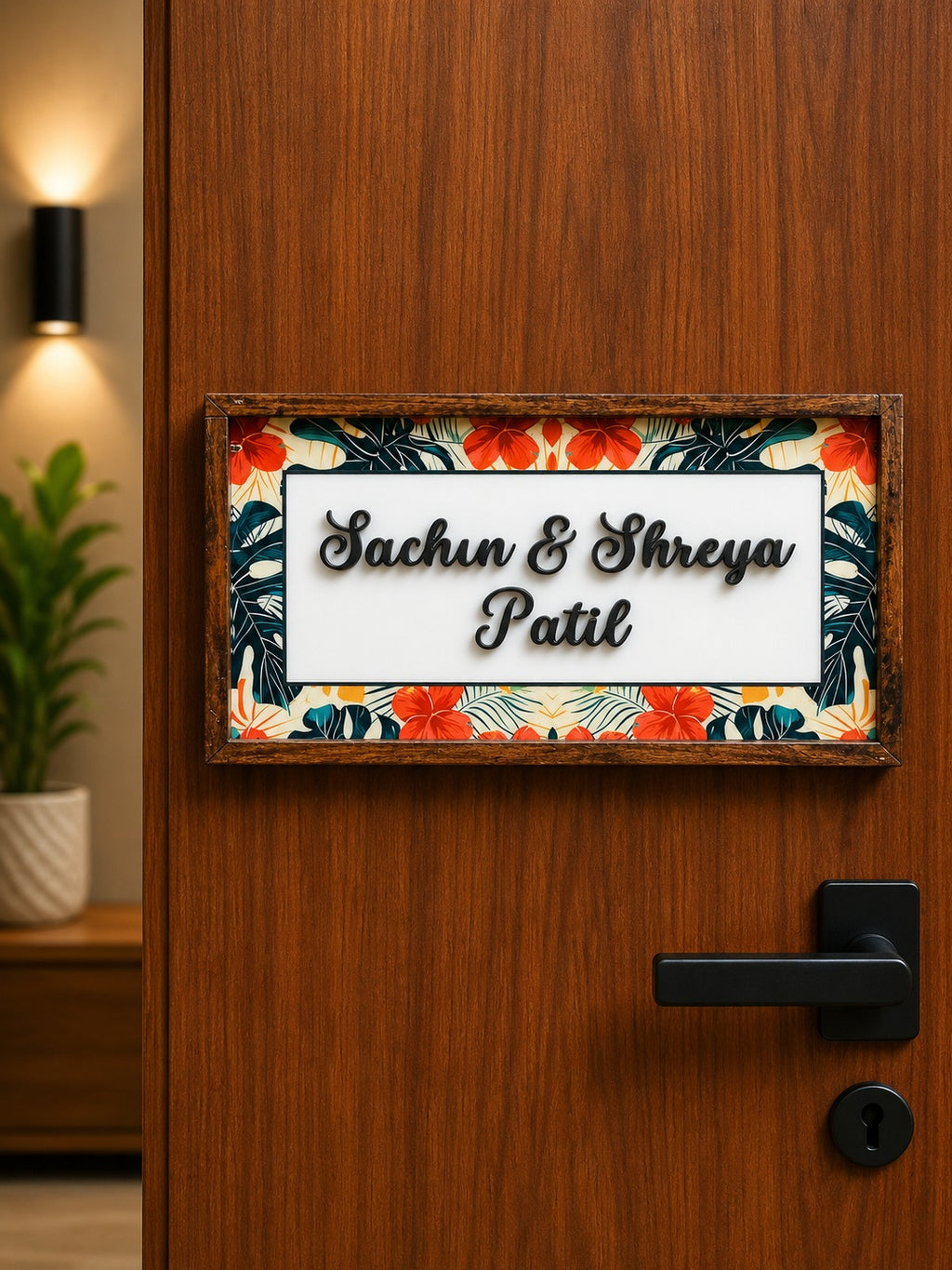 Floral Bliss Nameplate - Soft florals bring serene and inviting feel