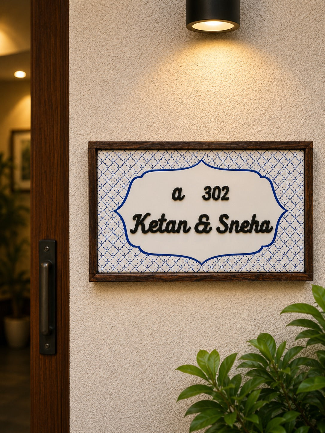 Elegant Blue Nameplate - Sophistication and balance with vibrant hues