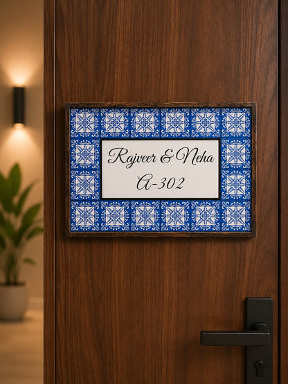 Azure Nameplate-  Peaceful vibes in cool blue shades