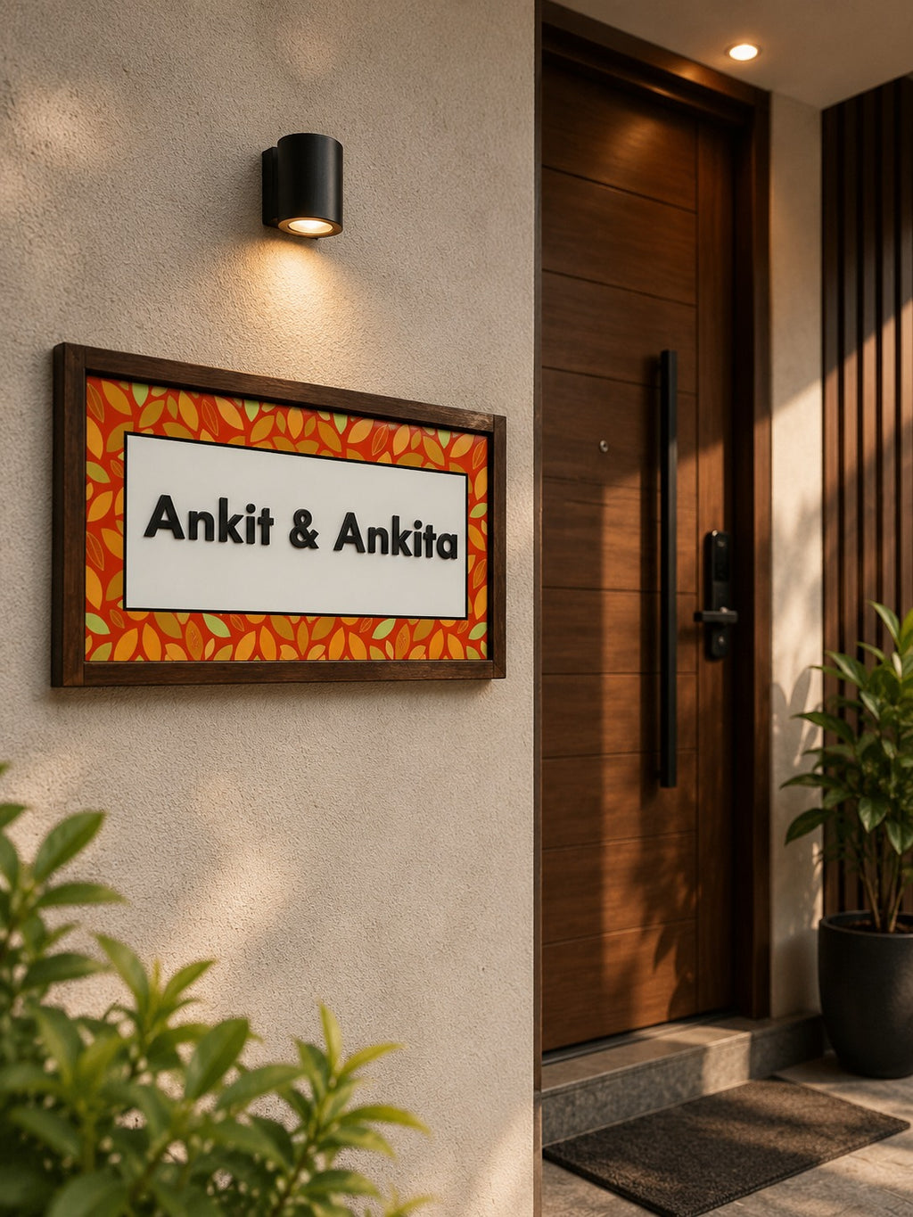 Amber Nameplate - Warmth and positivity in earthy tones
