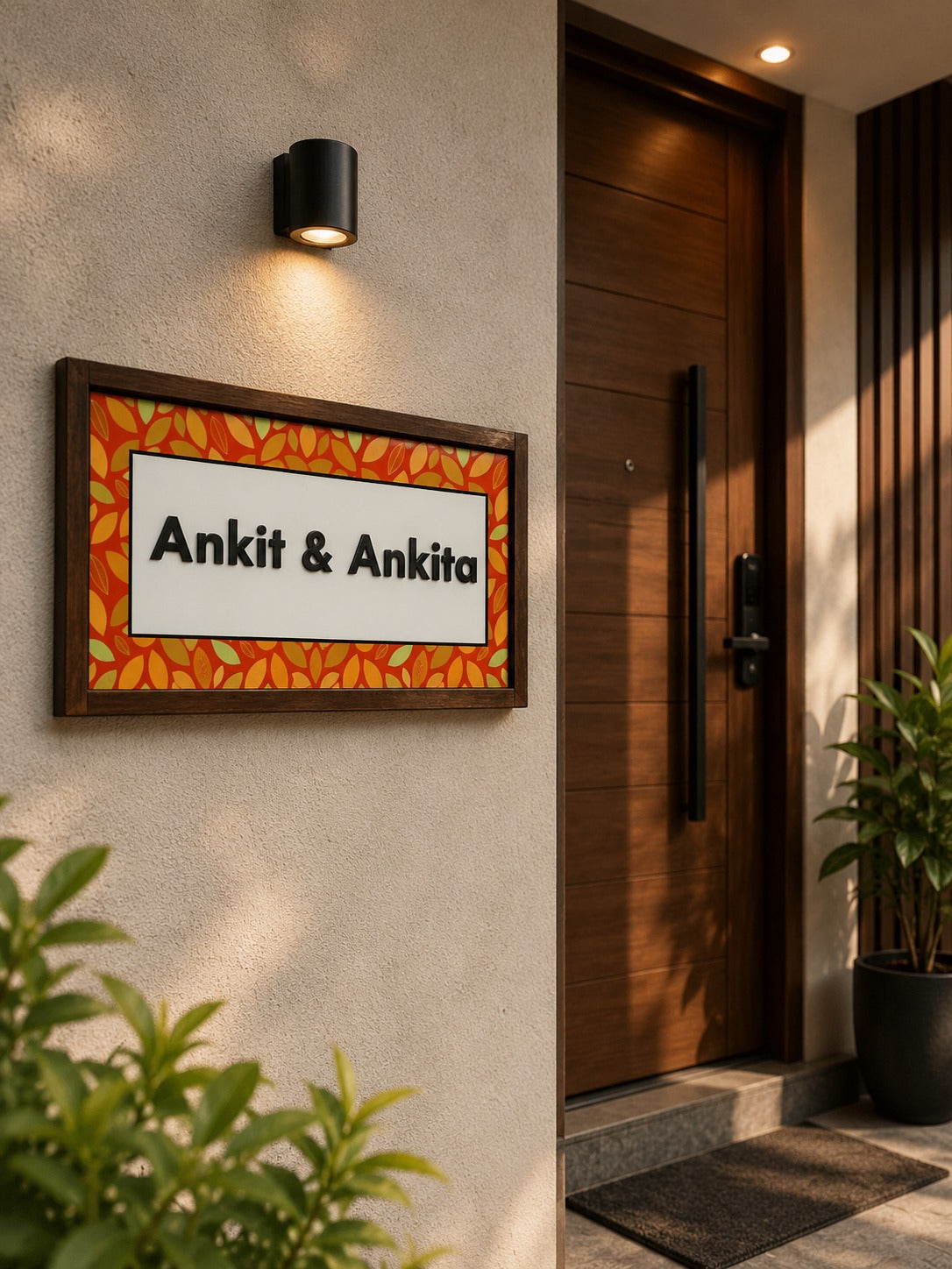 Amber Nameplate - Warmth and positivity in earthy tones