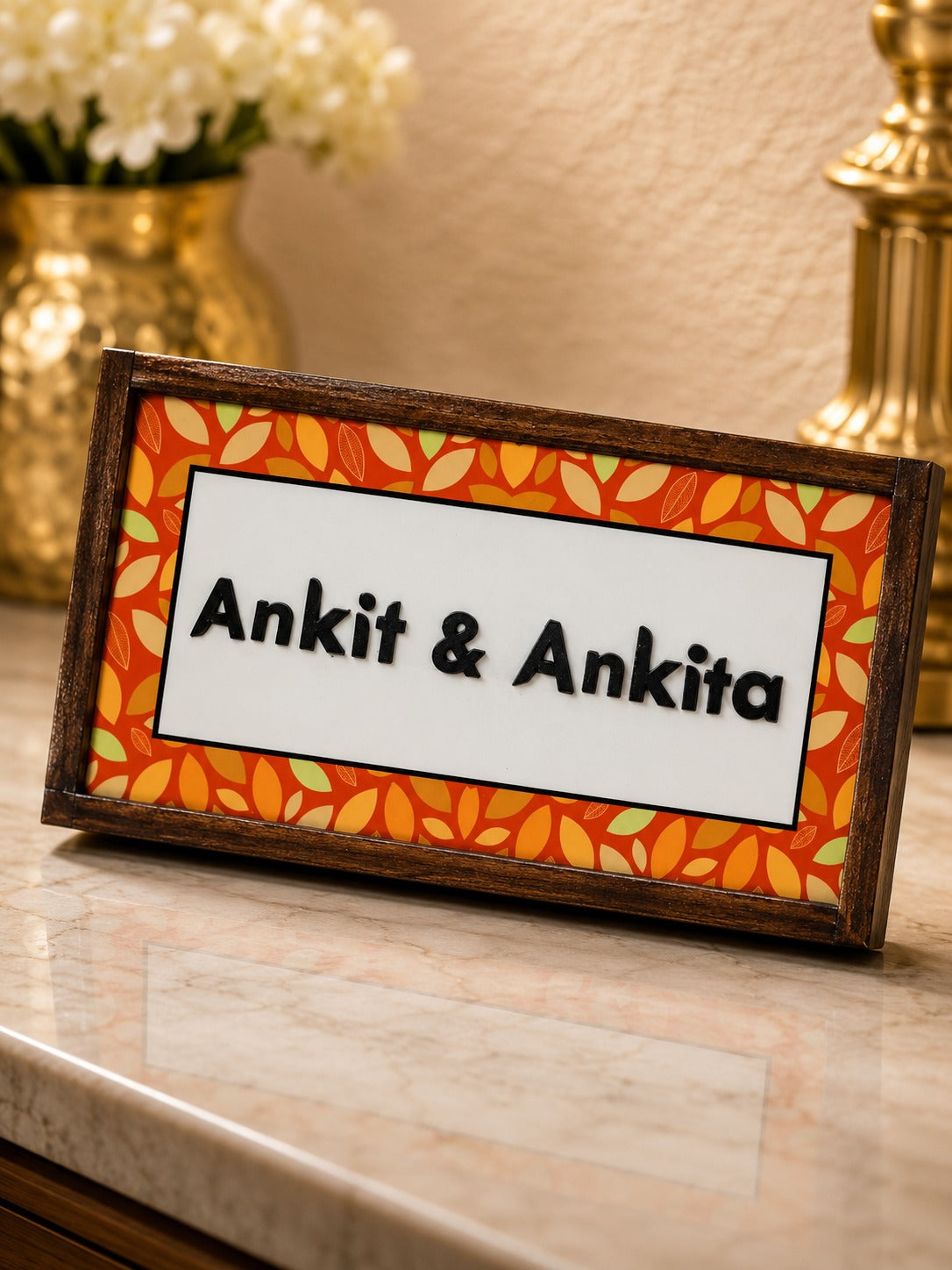 Amber Nameplate - Warmth and positivity in earthy tones