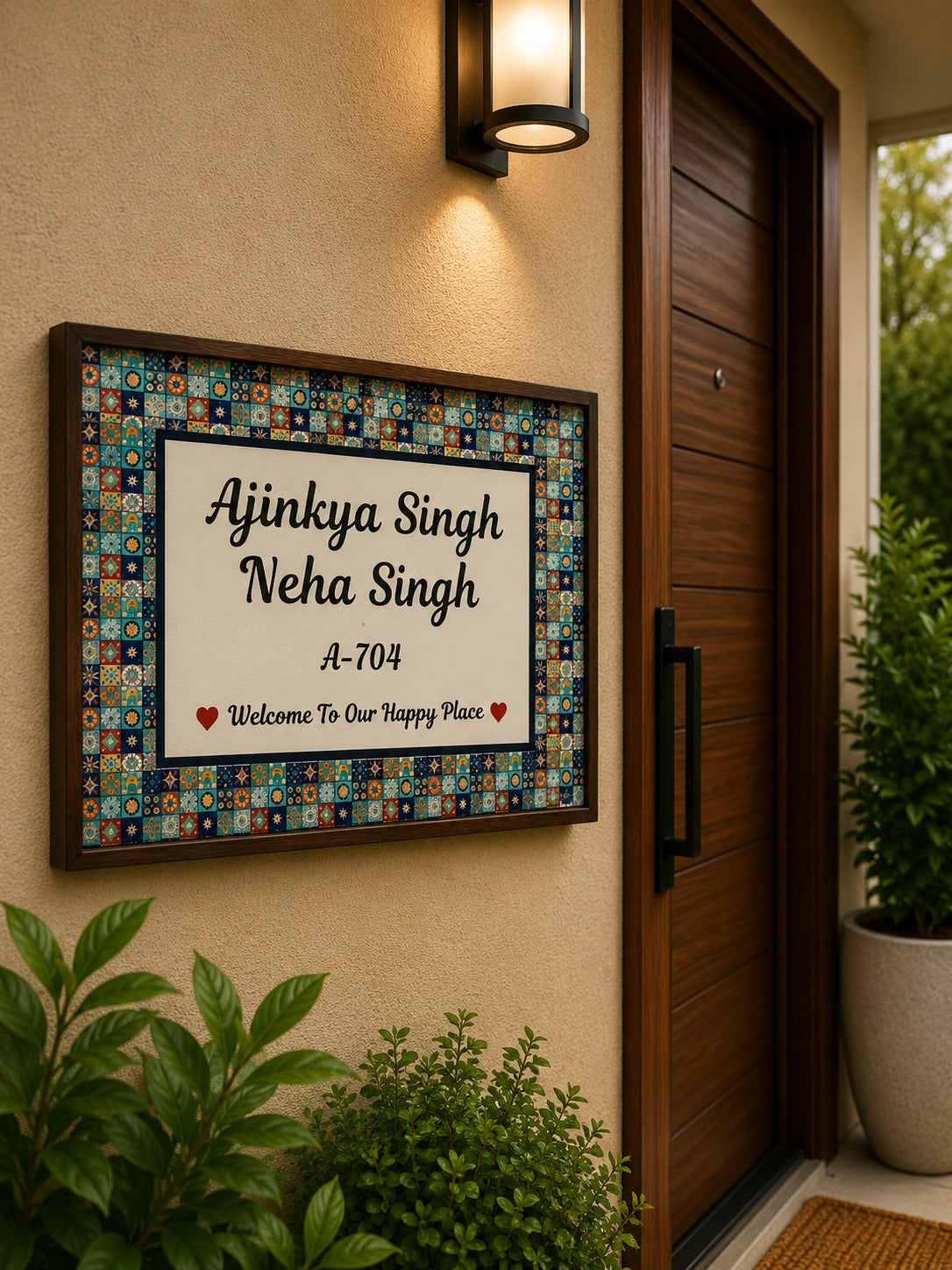 Prithvi Nameplate - Symbolizes nature with vibrant greens