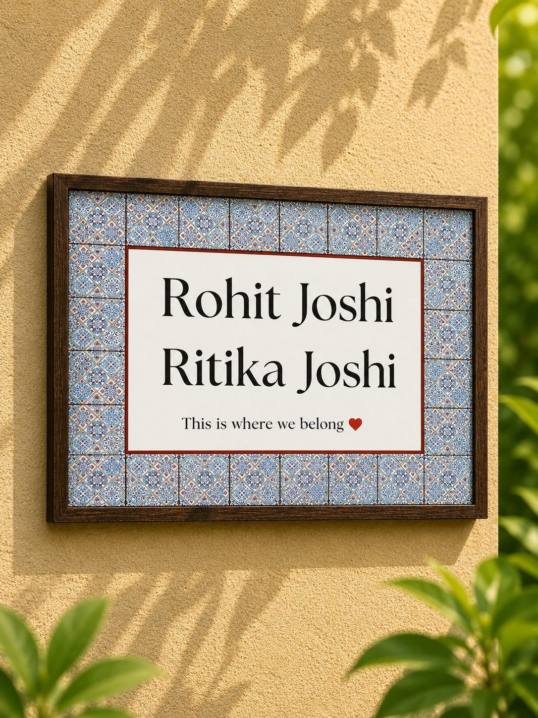 Saubhagya Nameplate - Traditional Mosaic for Prosperity