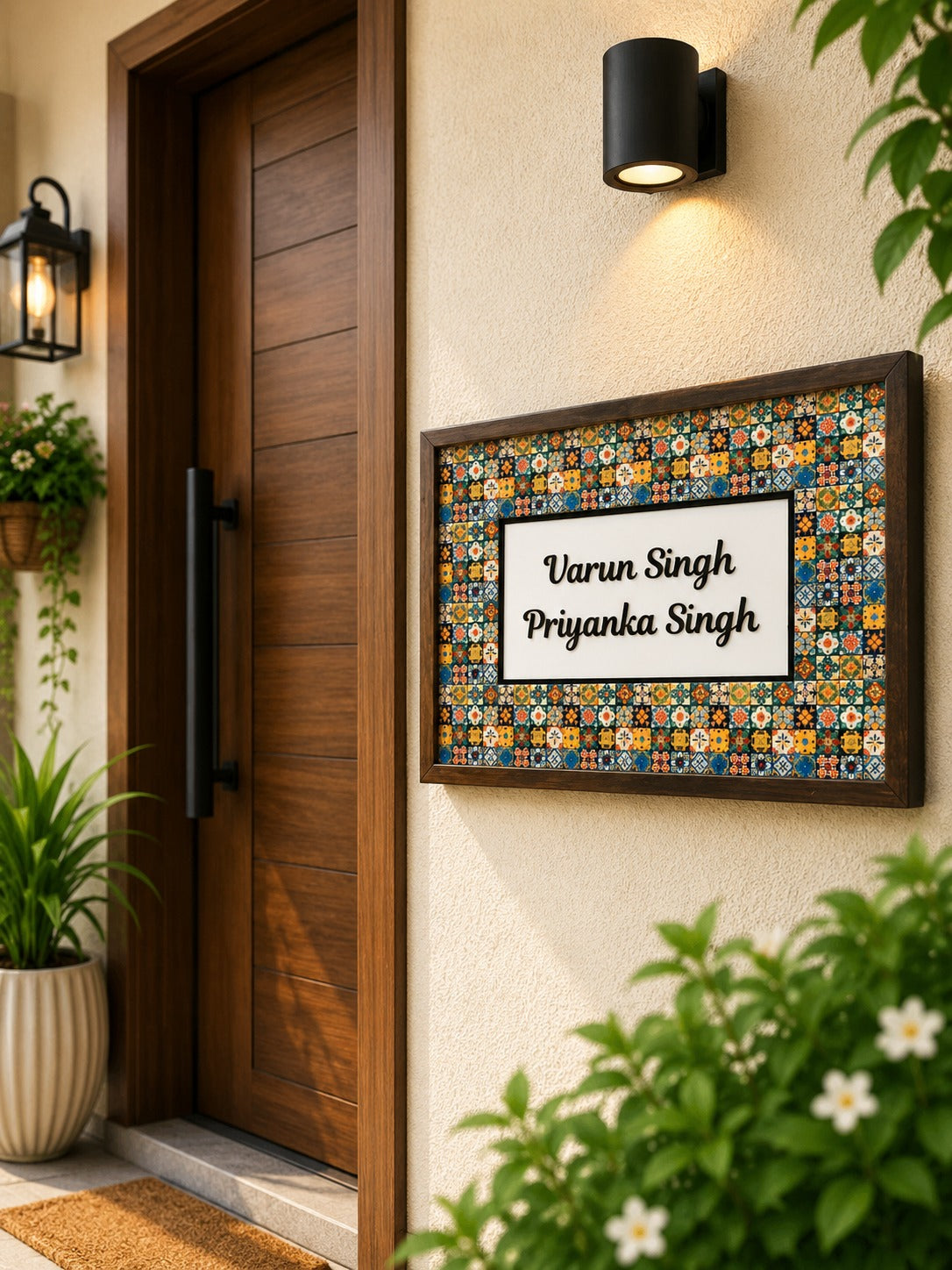 Mosaic Nameplate - Classic mosaic design, vibrant energy