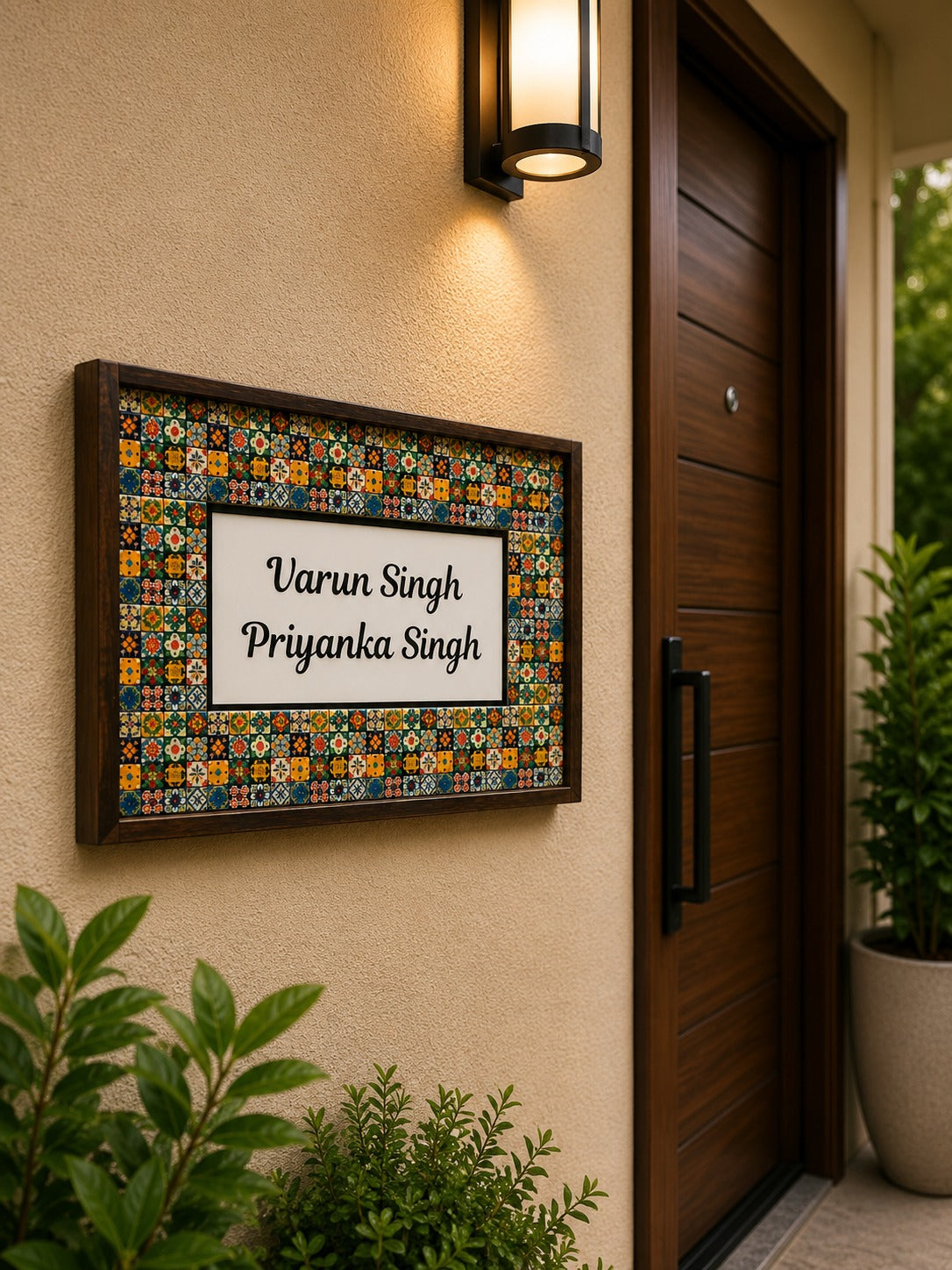 Mosaic Nameplate - Classic mosaic design, vibrant energy