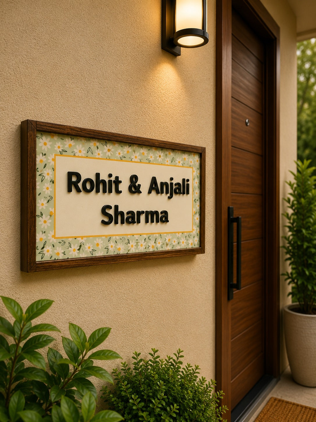 Pankhuri Nameplate – Blooming Blossoms for Joyful Vibes